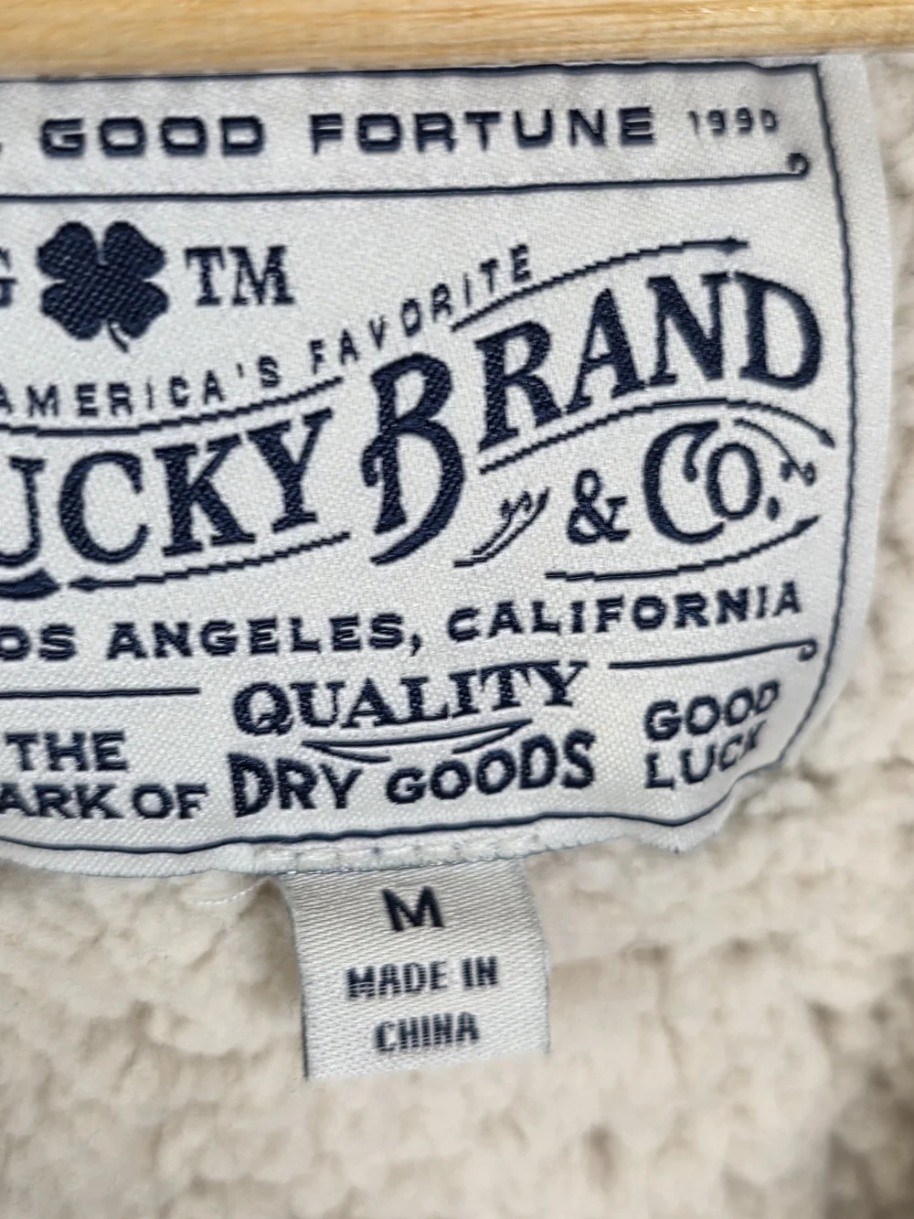 Lucky Brand Sherpa Lined Shawl Collar Fair Isle Knit Cardigan Sweater Medium